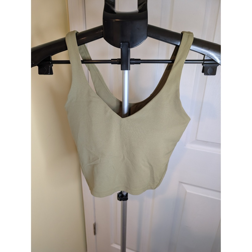 Lululemon Align Tank Top Womens 4 Bronze Green Cropped Nulu Yoga Padded